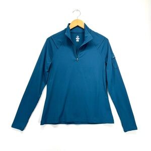 Merrell Women Performance Pullover Blue Medium High Neck Outdoor Wicking Running